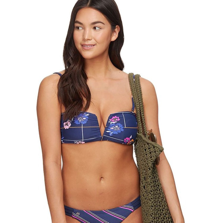 Make a statement in the Maaji Glowing Flicker Bikini Set! This two-way-wear bandeau top can be worn four ways - you can flaunt the stunning floral print one day, and the stripes the next. With removable soft cups for shaping and support, plus detachable straps for extra security, you'll look and feel runway ready all summer long!