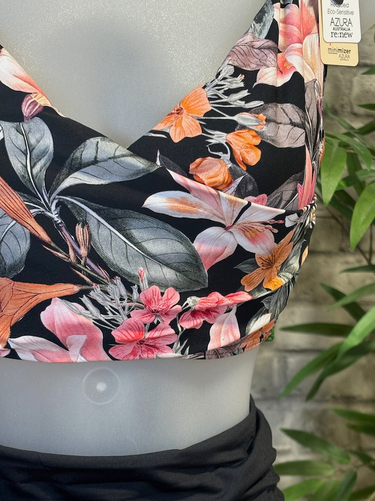 Pink Floral Twist Front Bikini