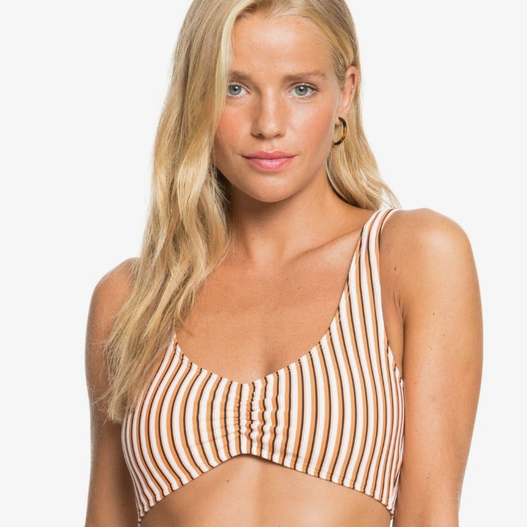 Hit the beach in style with this timeless Roxy Athletic Beach Classic Bikini Set. With a vintage vertical stripe pattern, it's a must-have for any fashionista. Plus, you won't have to worry about it fading, as this set's crafted with soft, resistant stretch fabric. Full coverage and mid rise with small shirrings at the front on each side? Talk about a winning look! #BikiniGoals!    ERJX304463/404182