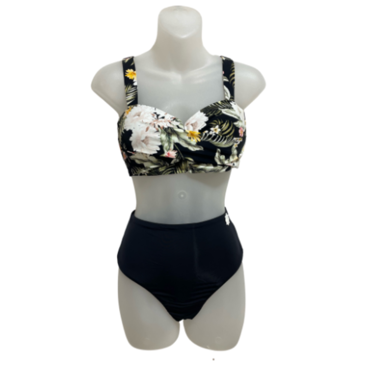 Don't blow your chance with this belle of a top! Its wraparound style adds a gentle hint of luxe. The chunky straps are adjustable and cross in the back for styling options galore. Super-soft high-waisted bottoms make this bikini iconic. Molded cups, wrapped front, wider straps—this one's a keeper!