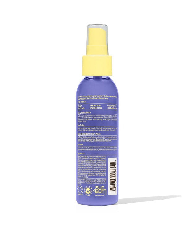 Sun Bum Blonde Tone Enhancer  Style: 8541120  Yellows & oranges are great for sunsets but not always great for blondes. We love this Leave In, which uses Violet Extract & Argan Oil, to help bring out cooler tones and give our hair some extra love.