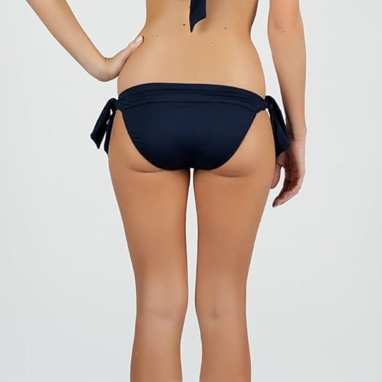 Time to hit the beach and make waves in these gorgeous Goddess Tie Side Bottoms! Featuring a classic slim hipster look, full tie sides for a perfect fit, and medium seat coverage, you'll look and feel like absolute royalty. Make a splash and rule the beach in these divine bikini bottoms!    4321065