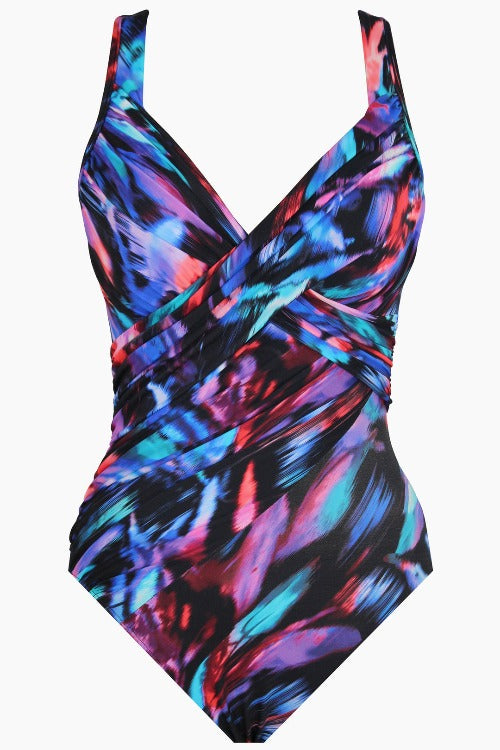 Look drop-dead gorgeous in the Revele One Piece and give yourself a confidence boost with this miracle-working swimsuit! Its curve-defining LYCRA XTRA LIFE Spandex promises a lasting fit while the underwire molded cup bra gives you the support you need. With its flattering V-neckline, fixed straps, and scoop back, you'll be turning heads in no time! Ready to make a splash? Dive in!