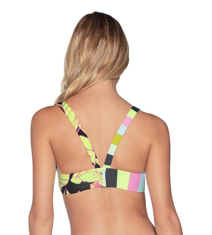 Dive into summer with this Sundeck Bralette Bikini Set! Sexy yet sporty, this bralette top comes with removable pads to suit your style. Plus, it's got a unique V-shape back that adds a flirty touch. But the real wow factor? Its reversible design reveals a "Maajical" surprise each time you turn it inside out. Reversal of fortune never looked so good!