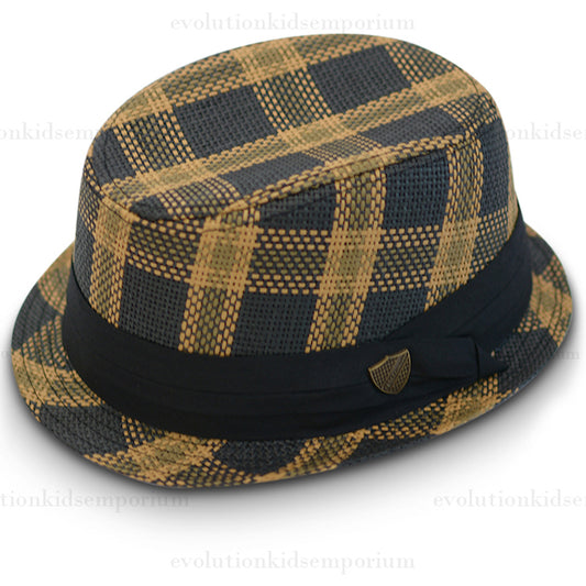 Fore!! Axel & Hudson Golden Plaid Fedora