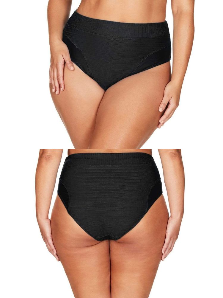 Black Aria Giotto High Waist Swim Pant With Black Aria Cezanne D / DD Cup Underwire Bikini Top