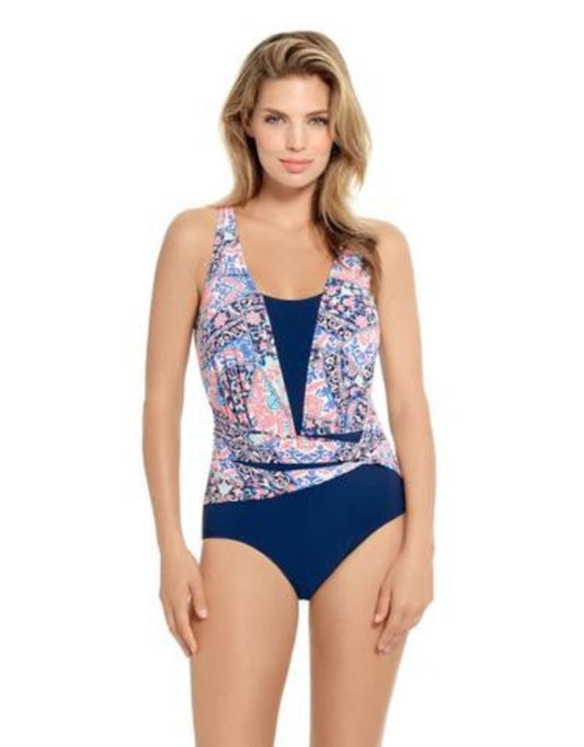 Whimsical Mix Twisted D-Cup One Piece