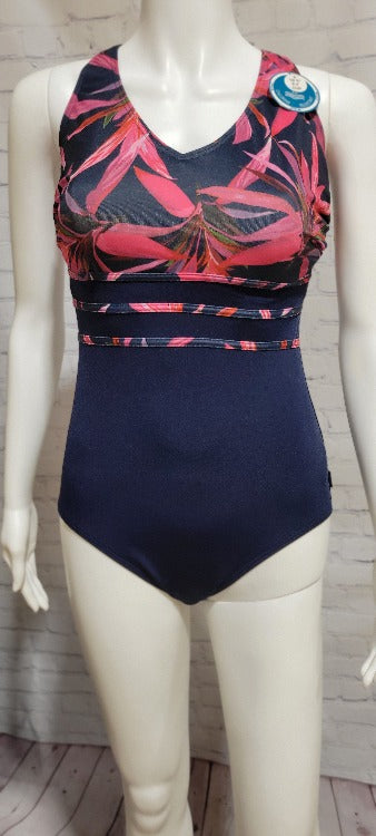 Step up your pool game with the ultra-comfy Maillot One Piece! Featuring E/F cup with underwire, classic cut, and adjustable straps, it's the perfect piece for serious swimmers and casually-splashing sunbathers alike. And with 100% chlorine-resistant aquashield polyester fabric, you can hit the pool with confidence knowing you look great and feel even greater!