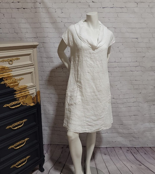 Cowl Linen Dress