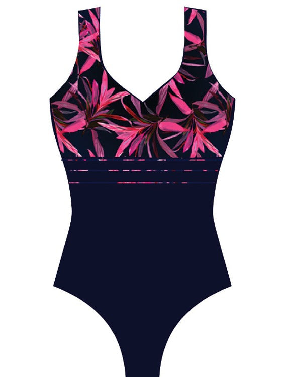 Step up your pool game with the ultra-comfy Maillot One Piece! Featuring E/F cup with underwire, classic cut, and adjustable straps, it's the perfect piece for serious swimmers and casually-splashing sunbathers alike. And with 100% chlorine-resistant aquashield polyester fabric, you can hit the pool with confidence knowing you look great and feel even greater!