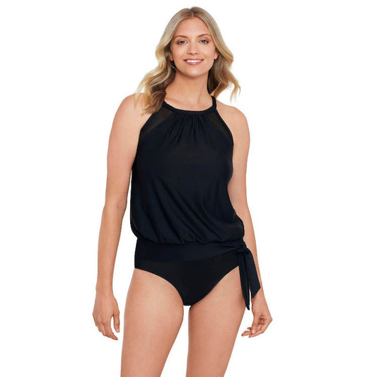 Curve Mesh Blouson Tankini