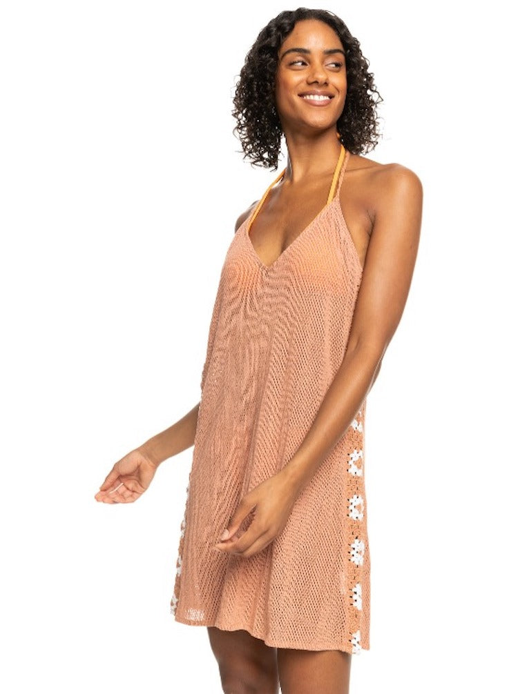 Fresh Sparkle Crochet Halter Dress