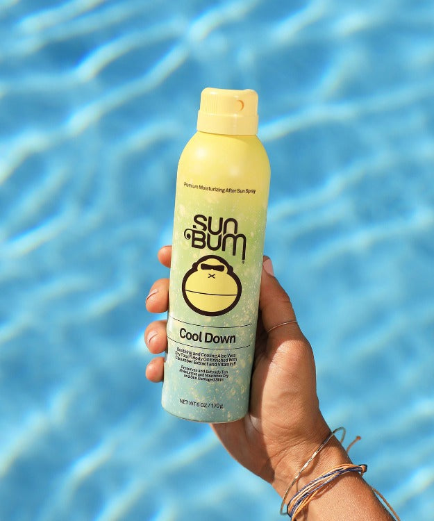 Sun Bum Cool Down Spray  Style: 2545088  Treat your sun-kissed skin to the ultimate chillin' session! Our Sun Bum Cool Down Spray is the perfect way to hydrate, rejuvenate, and relax after a long day in the sun. Just one spritz and you can feel your skin soothin', thanks to its non-greasy formula enriched with Aloe and Vitamin E. Now that's cool!