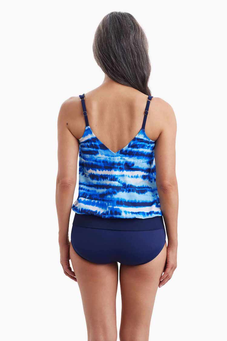 V-Neck Blouson Ring Tankini Top