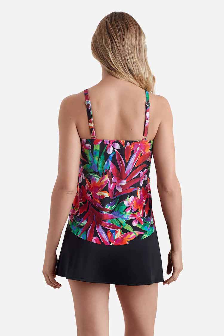 V-Neck Handkerchief Hem Tankini Top