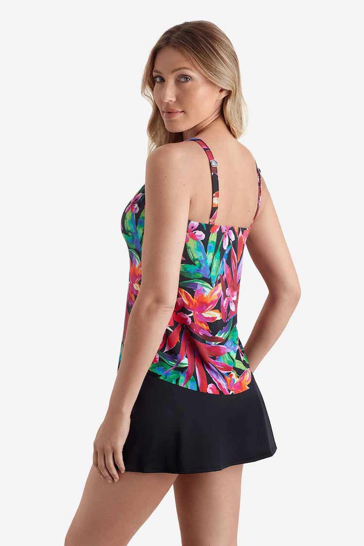 V-Neck Handkerchief Hem Tankini Top