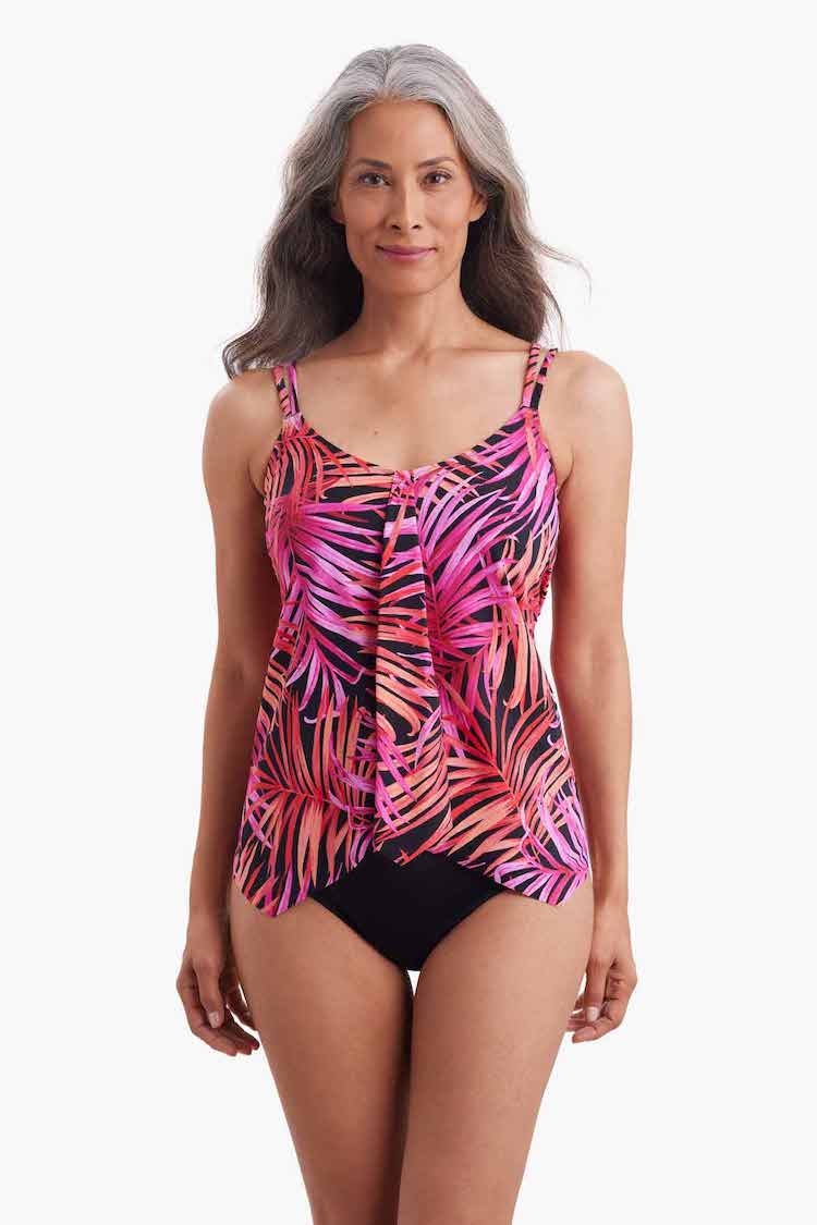 Shake A Palm Handkerchief Hem Tankini Top