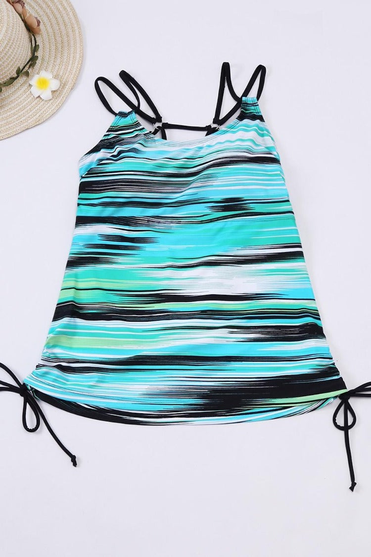 Green Stripe Tankini Top