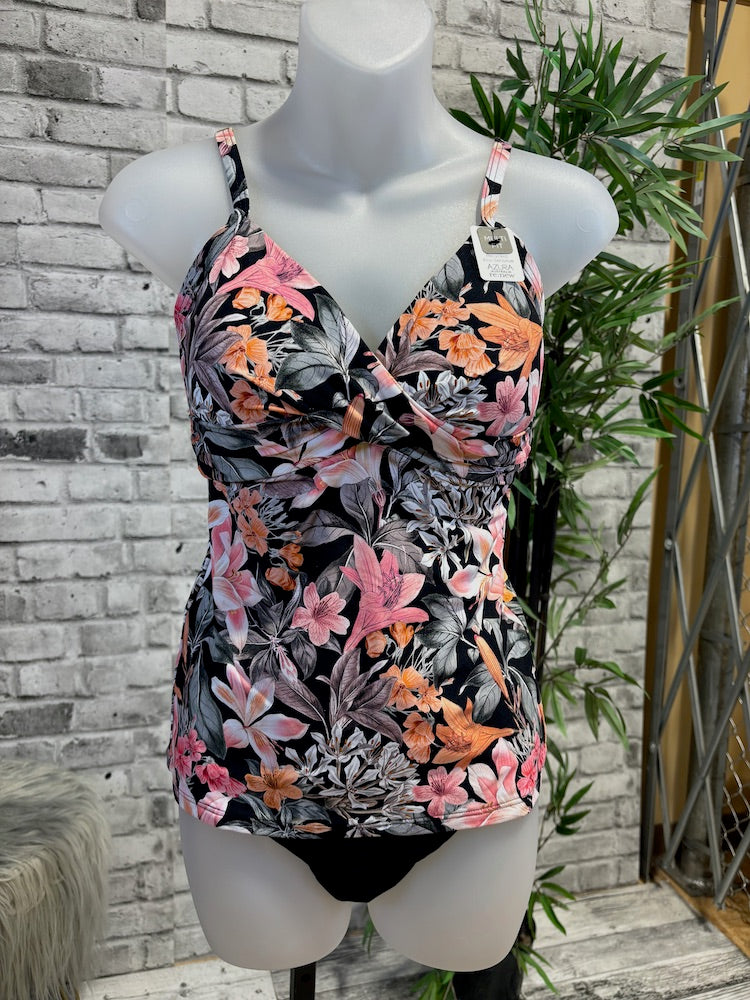 Pink Floral Print Tankini