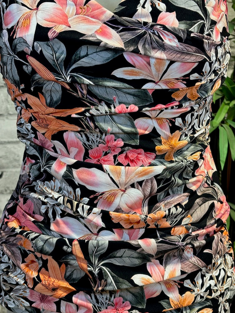 DD-E Pink Floral Print Tankini