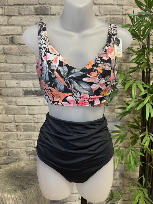 Pink Floral Twist Front Bikini