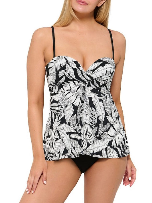 Jungle Crossover Bandeau One Piece