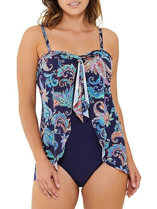 Medallion Paisley Flyaway Bandeau One Piece