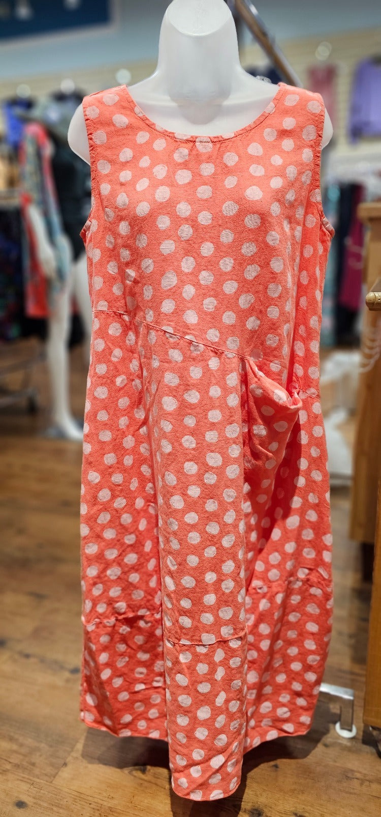 Poppy Polka Dot Linen Dress