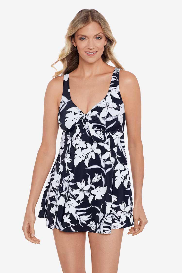 Shape Solver Bow Front Swimdress Nightshade