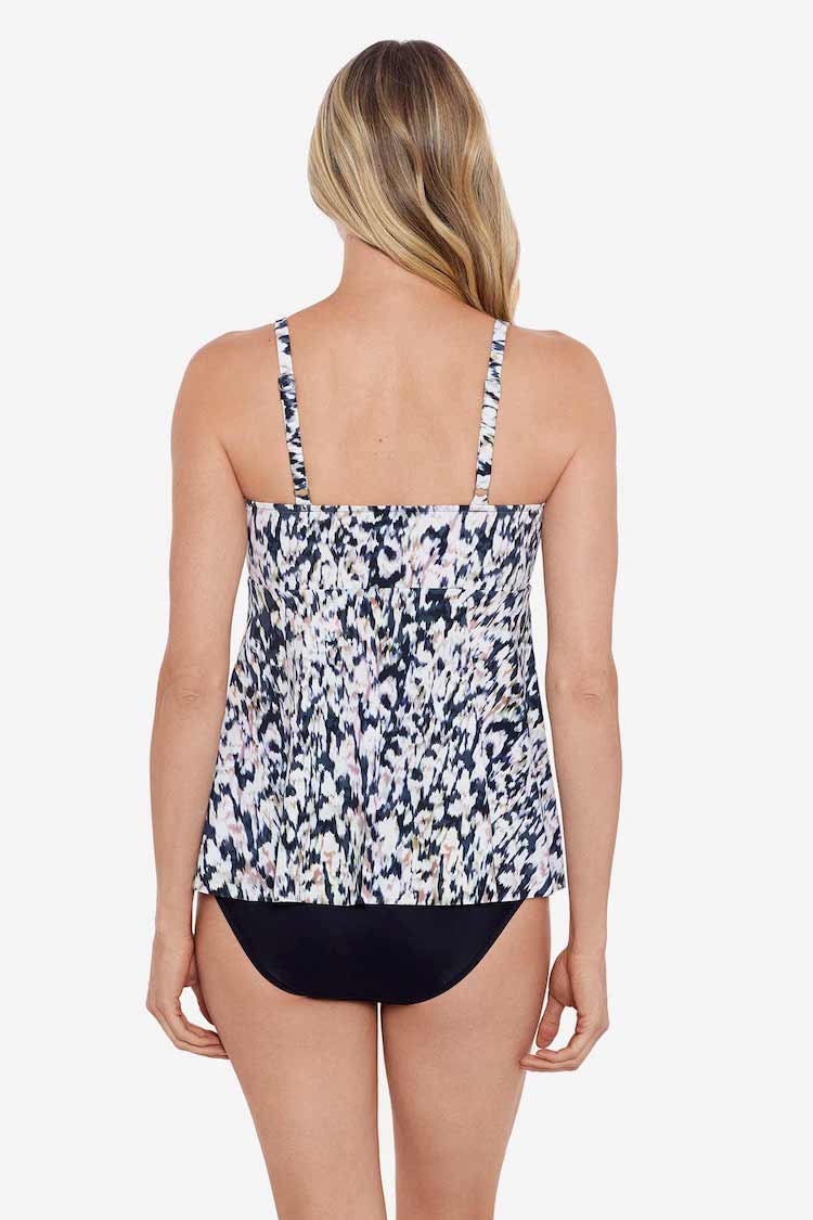 Shape Solver V-Neck Tankini Top Leopard Love