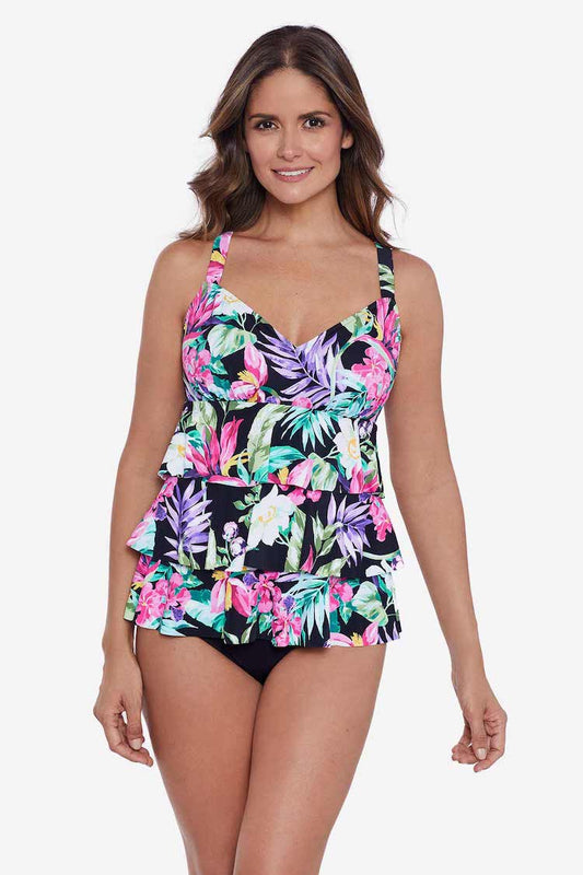 Shape Solver Triple Tier Tankini Top Mystic Tropic