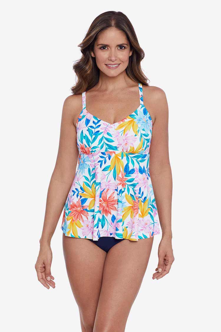 Shape Solver V-Neck Tankini Top Tropical Breeze