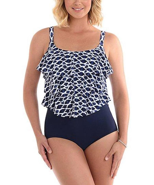 Triple Ruffle Curve One Piece