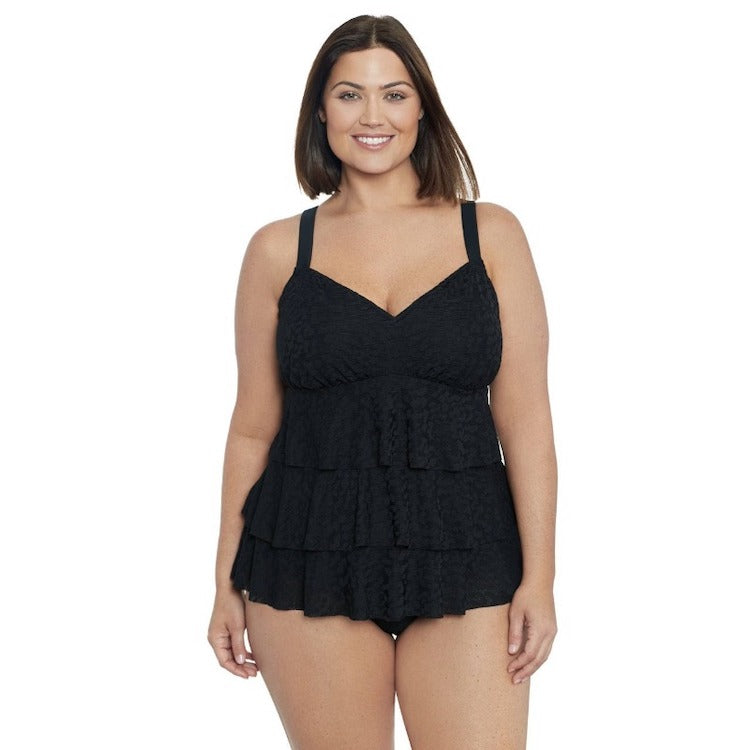 Shadow Prowl Triple Tier Lace Tankini