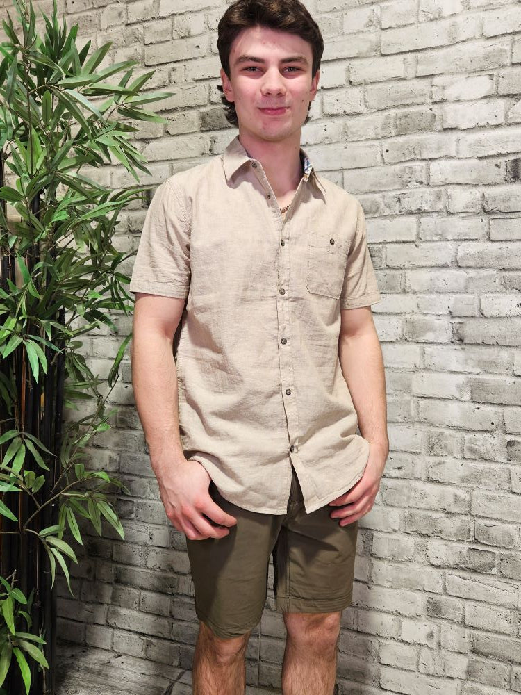 JON Short Sleeve Linen Cotton Shirt