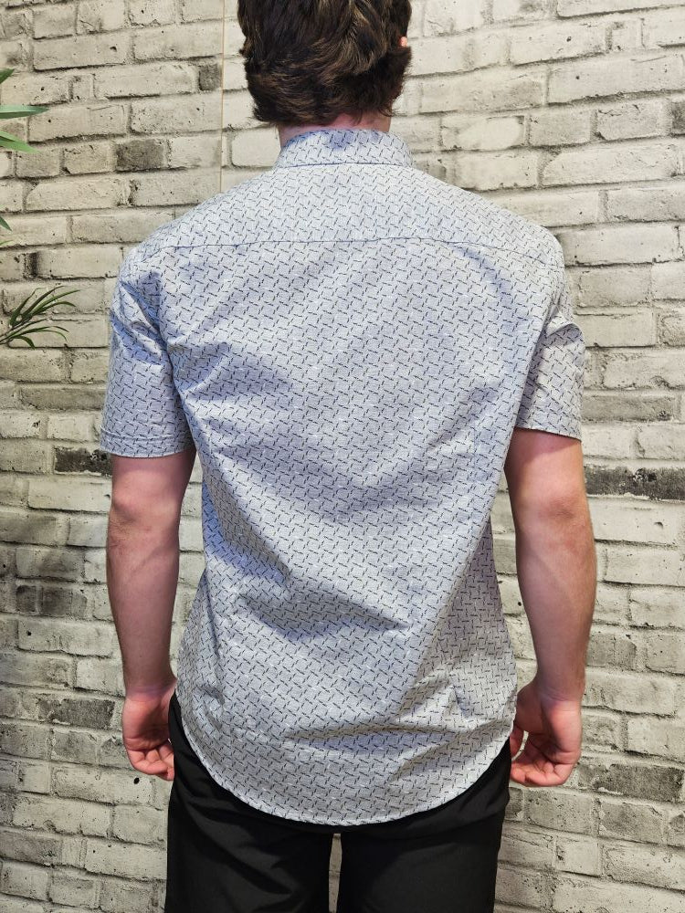 Patterned Short Sleeve Button Up