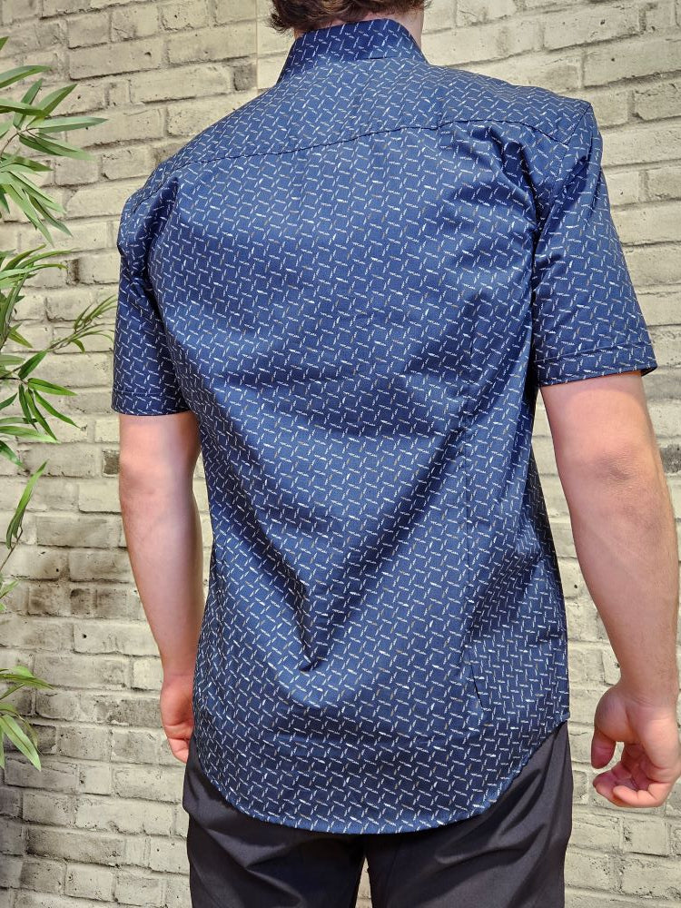 Patterned Short Sleeve Button Up