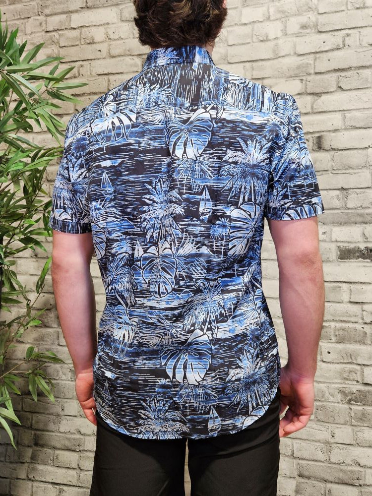 Printed Short Sleeve Button Up