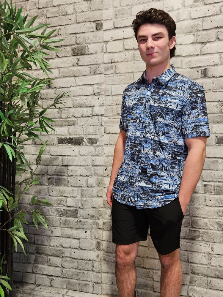 Printed Short Sleeve Button Up