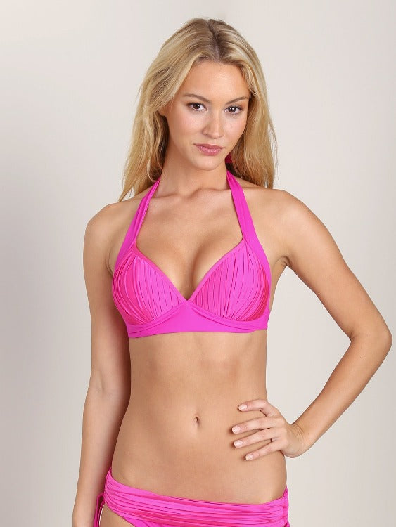 Look like a goddess on the beach in this Seafolly Goddess Bikini Set! This sultry halter top features a box pleat detail, tie back, and adjustable ties at the neck and back for a comfortable and flattering fit, all in a pearly pink fabric that's sure to turn heads. The adorable little ruffle bottom detail give the ultimate mermaid fantasy! Dive in and feel like Aphrodite! 🤩     30279065/4013206