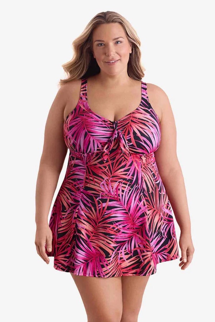 Bow Front Swim Dress Plus