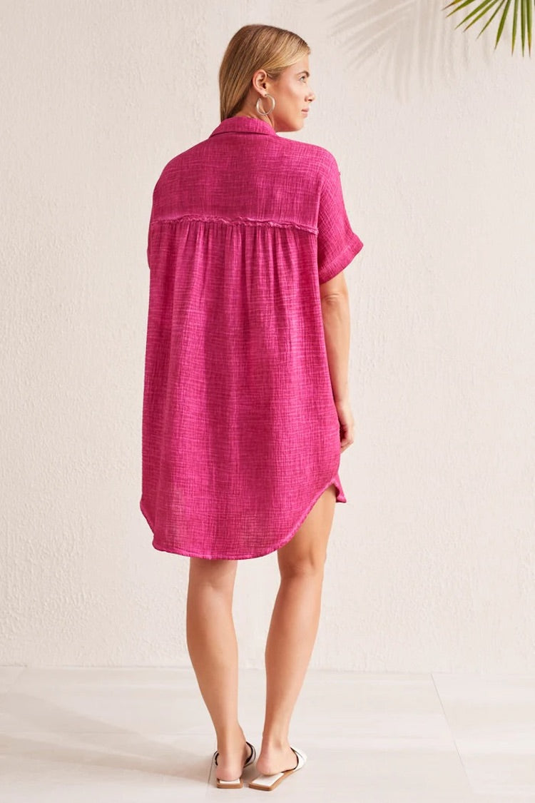 Cotton Dolman Shirt Dress