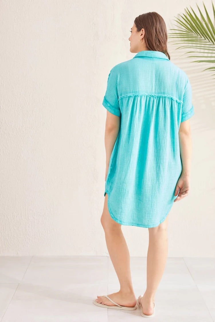 Cotton Dolman Shirt Dress