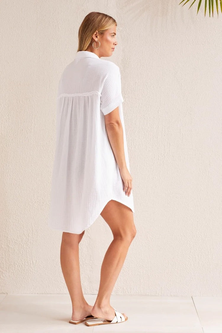 Cotton Dolman Shirt Dress