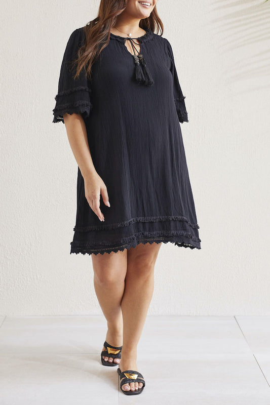 Flowy Dress With Trim Detail