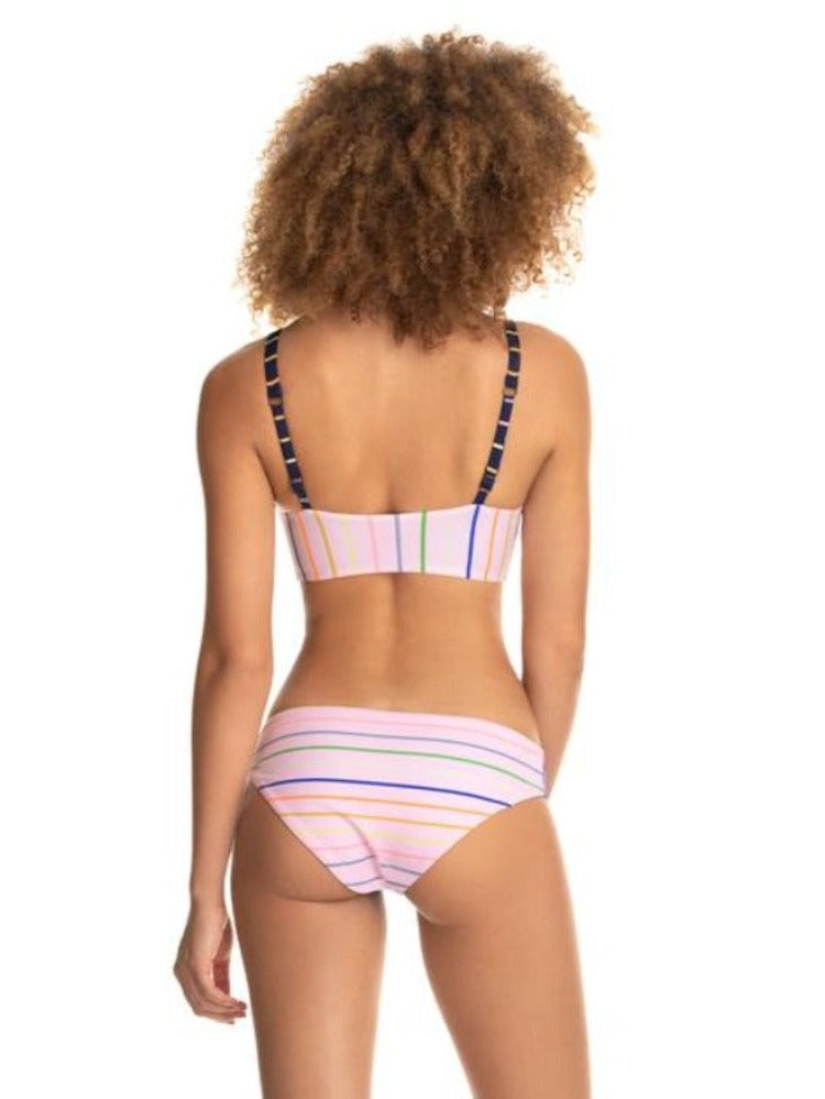 Make waves and turn heads in this Carnival Funfair Bikini Set by Maaji! Featuring a pull-over bralette bikini top with removable pads, a peek-a-boo cutout, and adjustable shoulder straps, this set lets you enjoy life in style and with loads of laughs! Plus, you'll get a Maajical surprise when you flip it inside out! Time to go have some fun!