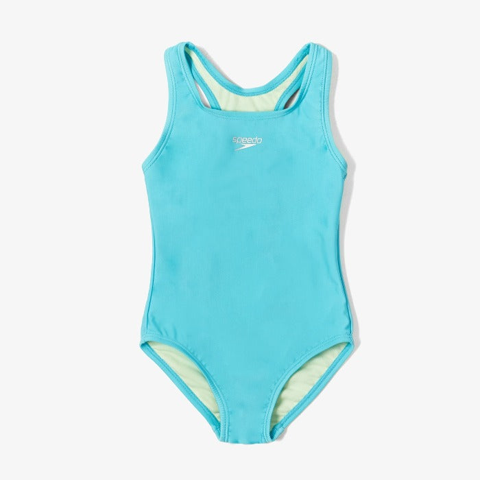 It's time to hit the pool in style! Get your water-loving girl ready in our Solid Racer Back One Piece: a cute & sporty swimsuit with UPF 50+ protection & pill-resistant fabric, perfect for swimming lessons, playdates, and summertime fun. Available in teal or black, with a racerback and classic one-piece design for girls 4-16—try the size chart for a great fit!    7713131