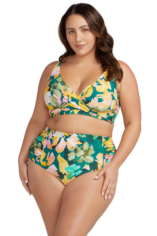 Artesands Recycled Hues Delacroix Cross Front D-G Cup One Piece Swimsu -  Curvy Bras