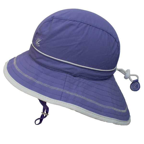 Perfect for kids that live for fun in the sun, this Kids Bucket Hat by Calikids is the ultimate in UV protection! Made with 100% nylon and featuring a 50+ SPF rating, it has an adjustable crown to keep it on your tyke's head and an extra wide brim in the back for extra sun coverage. Plus, adjustable and removable chin straps - so you can personalize the fit. Lightweight and full of fun!