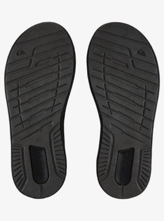 Gear up for land or water adventures with Quiksilver Current Sandals. Features include eco-friendly REPREVE® fabric lining, memory foam and a contoured Hydrobound™ footbed for comfort. Water-friendly, breathable fine-mold upper with regenerated Econyl® nylon toe post. Outsole with lugs for traction, flexibility and cushioning. Heel with cantilever built in. Synthetic/Lining: Textile/Outsole: Rubber.     AQYL100929